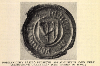 Seal of Laszlo Podmaniczky 1484