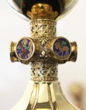 You can see the Wolfurt coat-of-arm in the close-up of the Wolfurter Chalice. (Wikipedia)